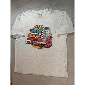 Vintage 90's Bill Elliott NASCAR Single Stitch T-Shirt Sz XL Made in USA